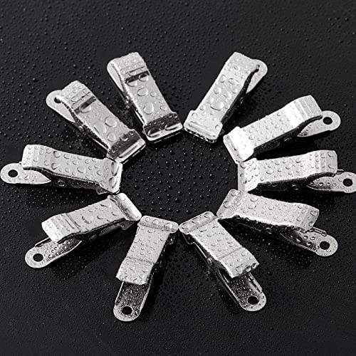 Image of 80 Pcs Metal Mini Clamps Mini Spring Clamp Crocodile Alligator Clips 1 /2 Inch Wide for Work, Smooth Jaw, 5 /16 Inch Capacity (Silver)