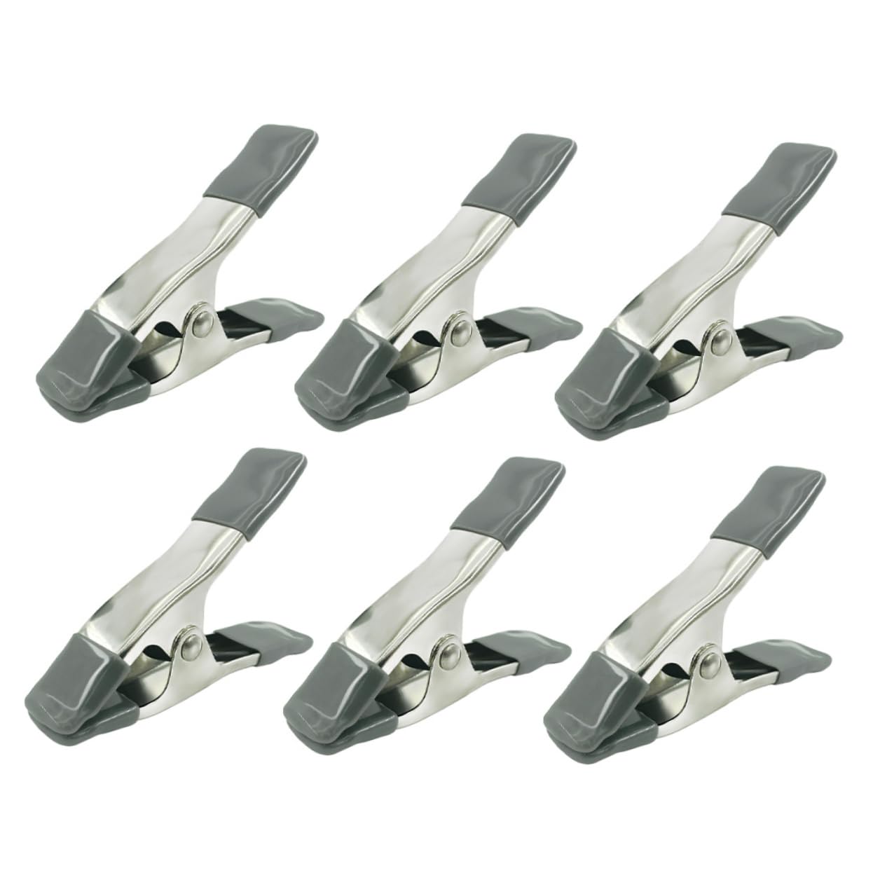 FELTECHELECTR 6pcs 4 Clip Background Clamps Photo Backdrop Stand Background Muslin Clamp Photography Spring Clamps Backdrop Support Clamps Muslin Spring Clamps Backdrop Spring Clamps Grey Metal