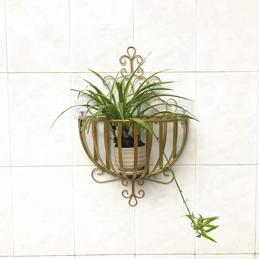 PRIME KRAFTS Wall Mounted Metal Planter Basket, Half Round Hanging Flower Holder Basket for Home, Balcony and Garden Fence Decor (Gold) (B0CZXVWTSW) Amazon Price History, Amazon Price Tracker