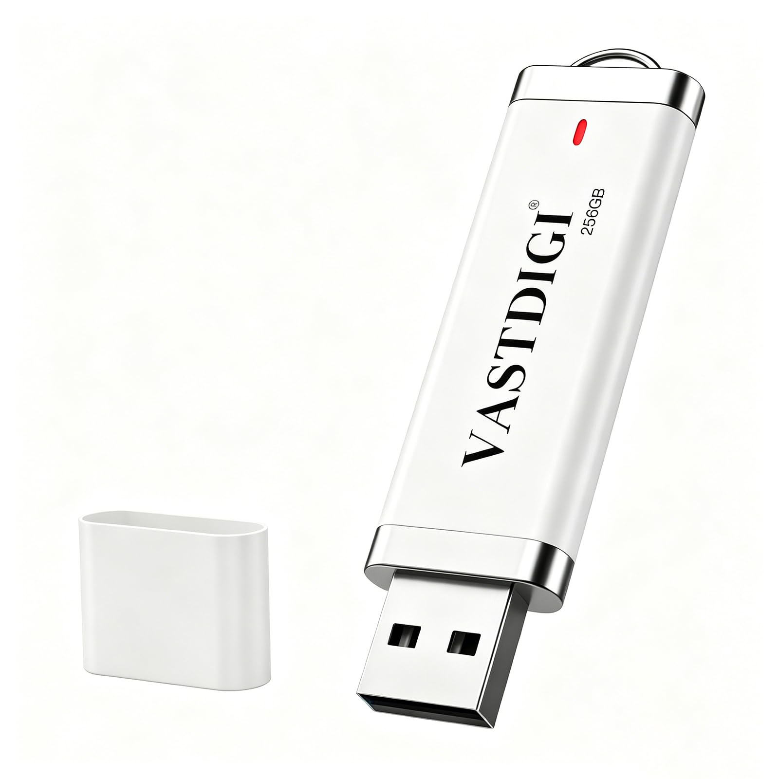 VASTDIGI 256GB USBメモリ 高速データ転送 キャップ式 軽量 環境に優しいABSシェル USBフラッシュメモリ ホワイト 大容量データ保存
