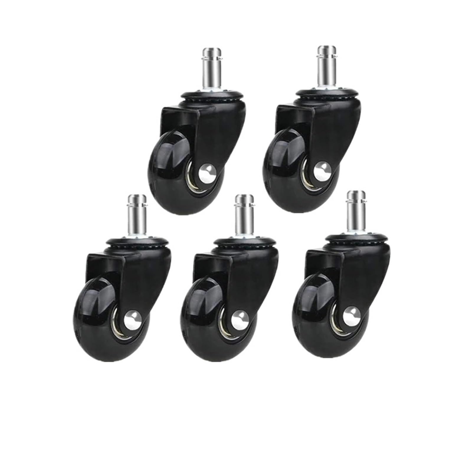 MXXDMOPD 5 Pieces/lot 2/2.5/3 inch Transparent Wheel brake/10mm/11mm PU Office Furniture Chair casters(No.1)