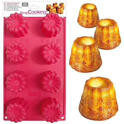 ScrapCooking - Moule à Cannelés en Silicone - 8 Formes de Cannelés Bordelais - Ustensile Souple Pâtisserie Gâteau - Apte Four & Congélateur - 3131