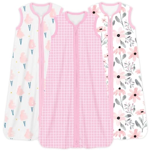 Image of TOTCHILL Baby Sleep Sacks Lightweight, Soft & Breathable 0.5 TOG Wearable Blanket with Zipper, 3-Pack 0-3-6-12-24-4T