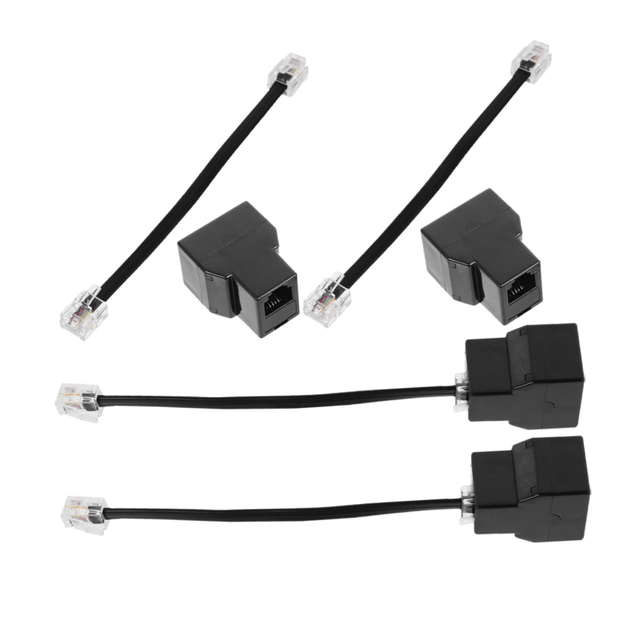 ifundom 4pcs Telephone Splitter Core Phone Cable Adapter Detachable Line Adapter for Landline Use Signal Transmission Stylish Design Portable and Versatile Compatibility