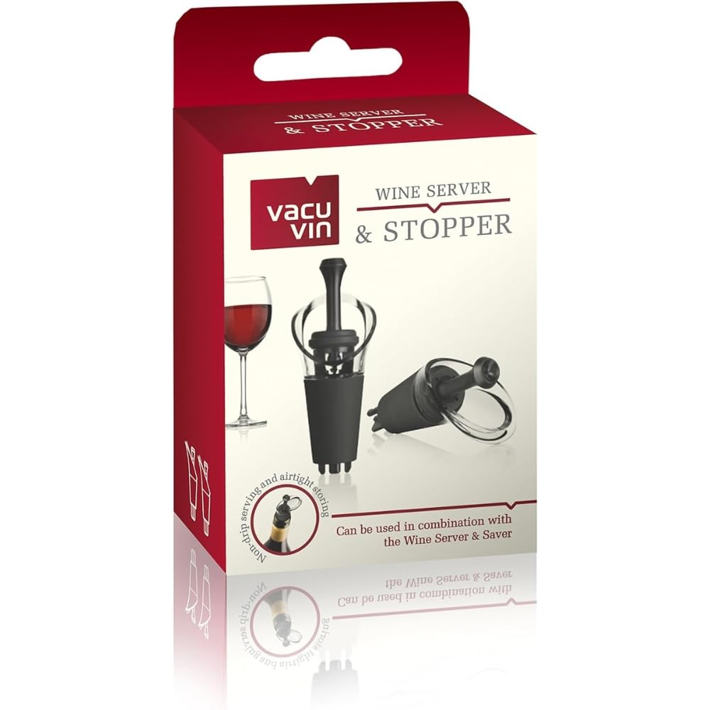 Vacu vin 6504606 Wine server/Stopper Combo, ABS, nero