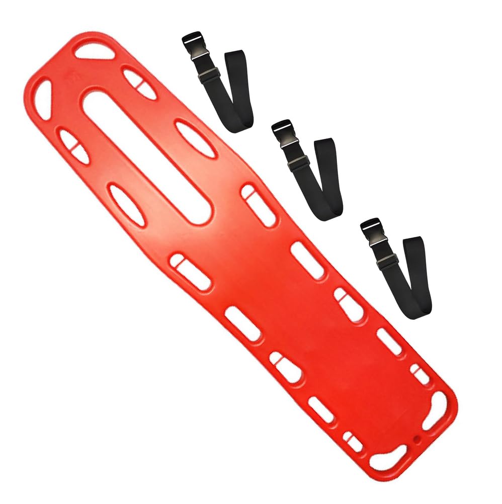XNSHENGXAN Spine Board Stretcher with Straps, Lightweight PE Backboard for Patient Immobilization, Portable Emergency Rescue Board for EMT, Ambulance, First Aid Transport,E4