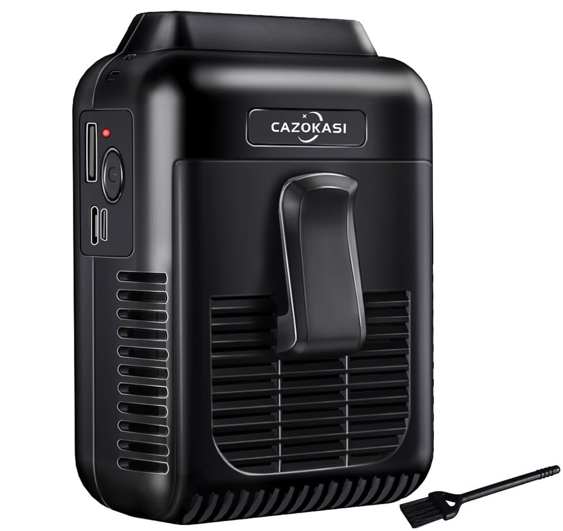 CAZOKASI Personal USB Rechargeable Waist Clip Fan - 8000mAh, 6-32 Hours Wearable Cooler for Traveling, Working, Outdoor, Office