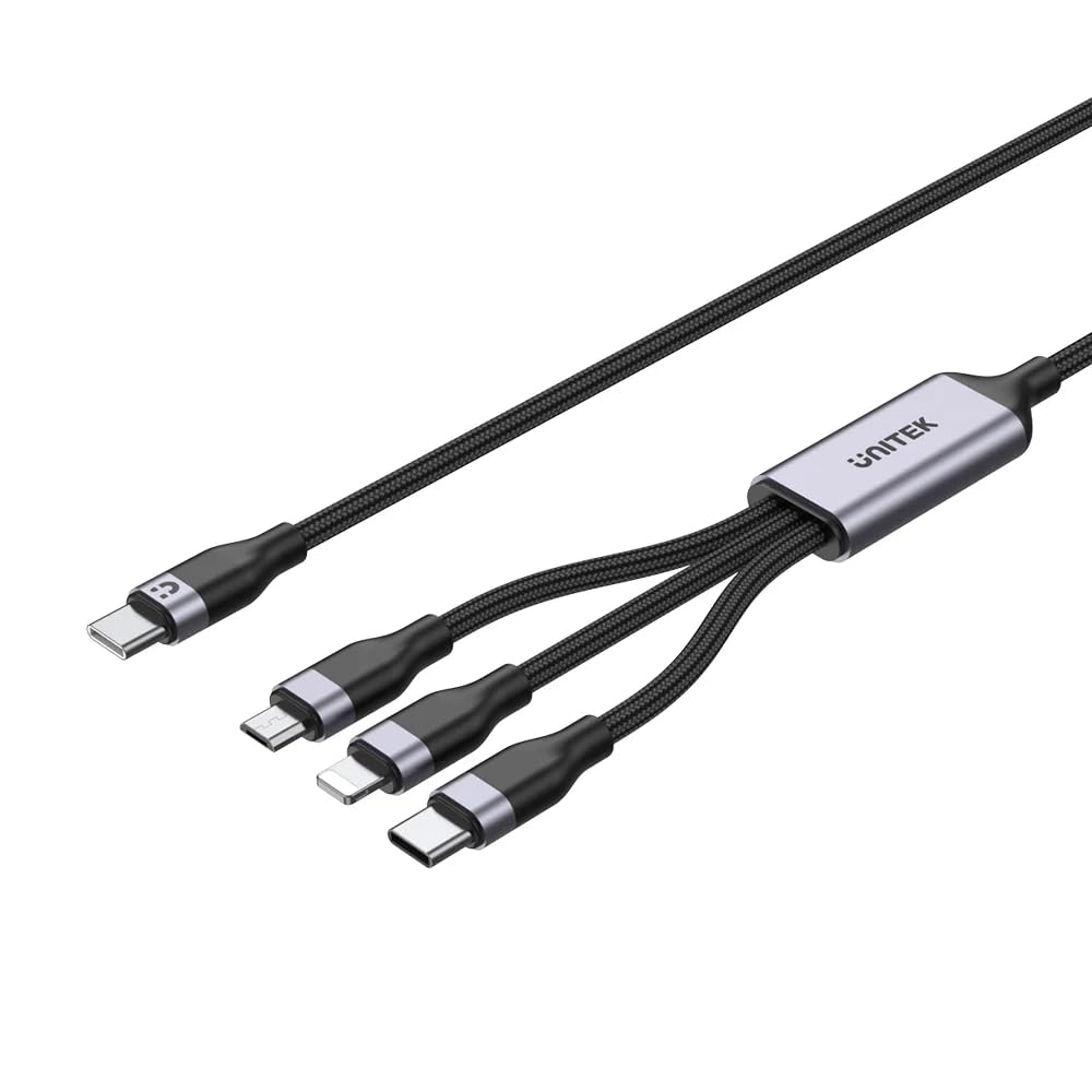 Unitek Type-C 3in1 Lightning USB-C Micro USB Çoklu Şarj Kablosu 20W 1,5M