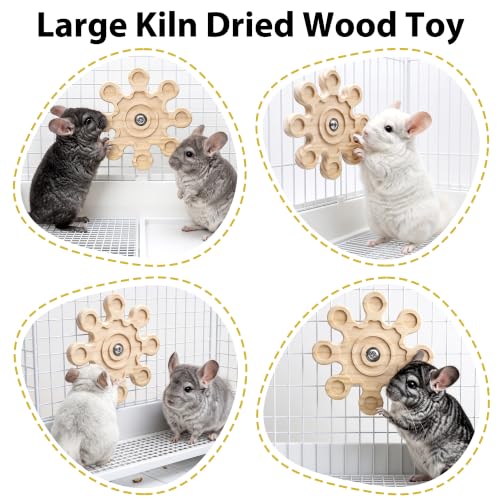 Image of Upgraded Larger & Thicker Rotating Kiln-Dried Wood Chinchilla Toy