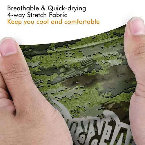 Riverruns Design Fishing Gloves Shortened Wrist Upf50+ Sun Gloves Fingerless Lightweight Breathable Hiking Driving Kayaking Paddling(Camogreen,M) #TOP4