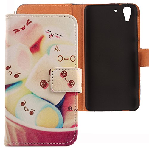 Lankashi PU Cuir Etui Housse Coque Flip Case Cover Protection pour HTC Desire Eye Lovely Design