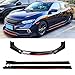 Universal Glossy Black&Red Front Bumper Lip Chin Spoiler Splitter Diffuser Guard Wing Protector Trim Car Body Kit with Glossy Black&Red Side Skirt Fit for Most Vehicles