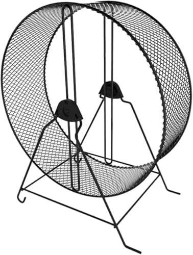 TTBDハムスター 回し車 静音 安定 大直径 フラット 走りやすい 置き型 壁掛け デグー ハリネズミ チンチラ 小動物に対応サイレントホイール 小動物用玩具 丈夫で安全 (ブラック)