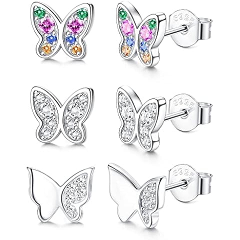 ORAZIO Pendientes de Tuerca de Plata de Ley Para Mujeres y Niñas Cover