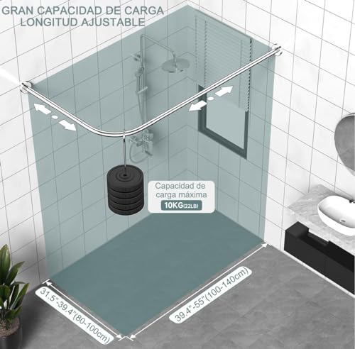 Consejos y reviews para comprar Cortinero para regadera en escuadra los preferidos por los clientes. 30 Imagen adicional
