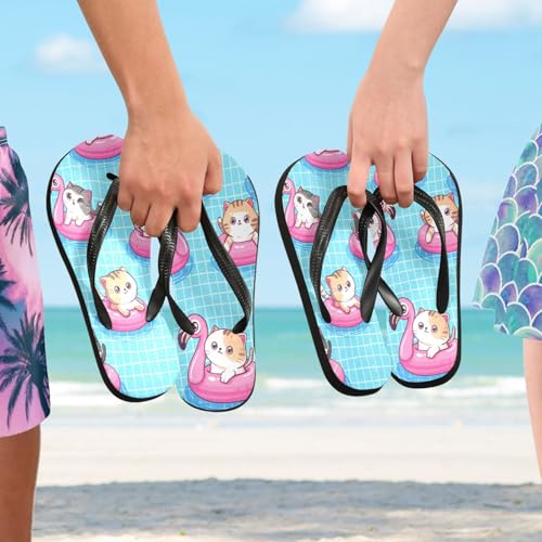 STAYTOP Cute Colorful Cartoon Cats Flip Flops Sandals of Men's & Women's,Sandals Beach Slippers Shower Slides4