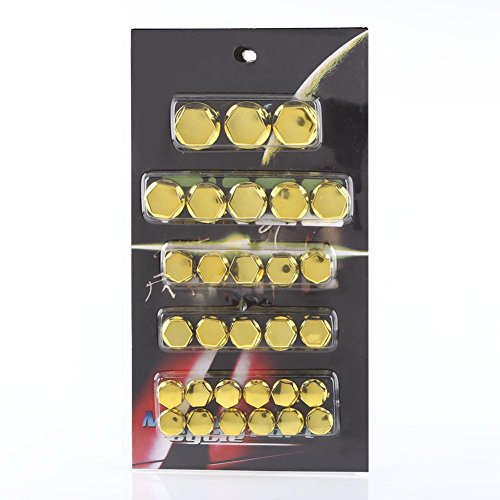 Image of Screw, 30Pcs Motorcycle Motorbike Screw Nut Cover Decoration for (Gold)