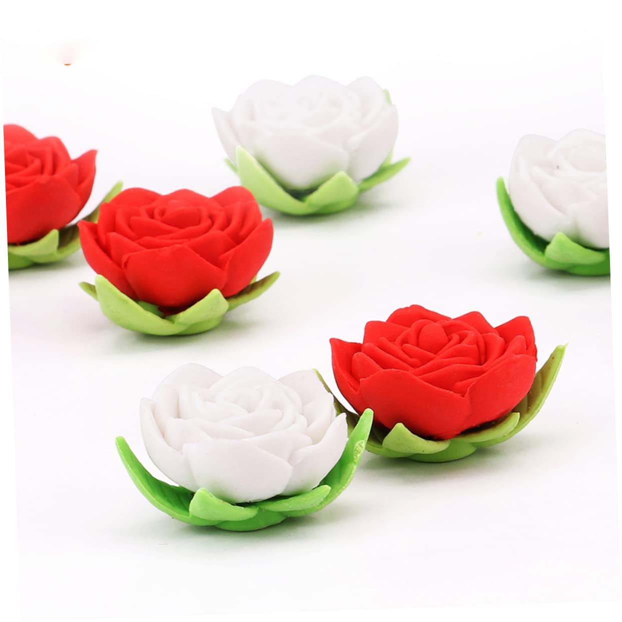SHINEOFI 24pezzi Forma Rosa Gomme Per Cancelleria Colorata Per Matite Per Cancelleria Creativa