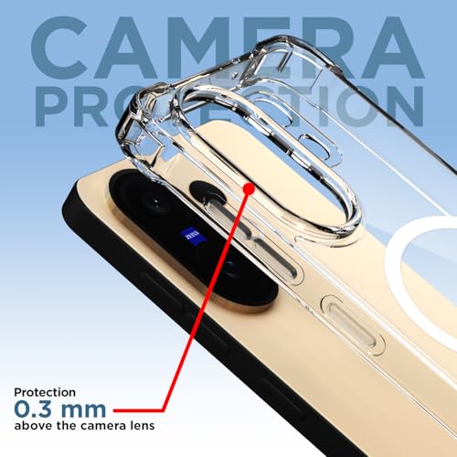 Image of Pikkme Back Cover for Vivo X200 Fe 5G Mag-Safe Shockproof PC + TPU Protective Case Magnetic Support Bumper Case (Transparent Mag-Safe)