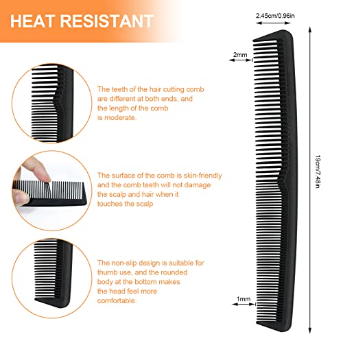 Comb, 3 Pieces Tail Combs Set, Fine Tooth combs, Carbon Fibre StylingCombs, Hairdressing Comb, Teasing HairComb for Women and Men, Anti Static, Heat Resistant - Image 4