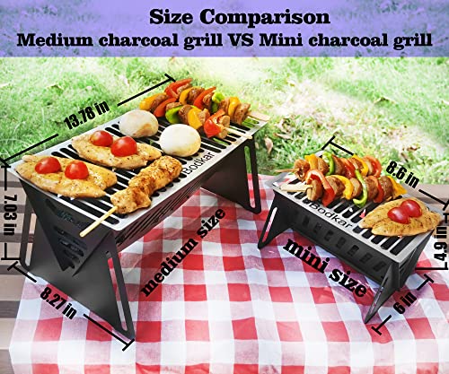 Bodkar Small Portable Grill For Personal Use, Mini Charcoal Grill For Tabletop Indoor Outdoor Cooking Bbq Camping Picnic Patio Backyard #TOP6