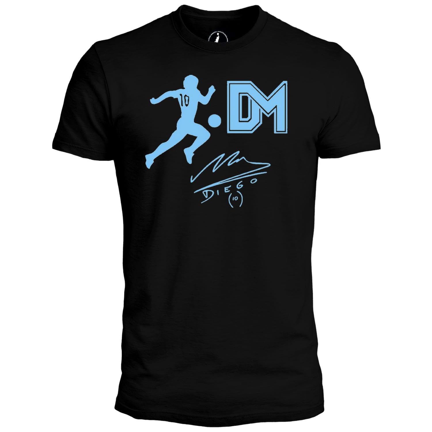 Maradona Official T-Shirt - DM Black Edition - Unisex Cotton Jersey - Regular Fit Top for Adults and Boys., Black, XL