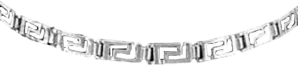 Sterling Silver Bracelet - Square Greek Key Link (4mm), Made In Greece