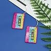 80s Neon Earrings for Women Cassette Tape Earrings Acrylic Drop Earring Retro Radio Dangle Earrings for 80's 90's Outfit Party Halloween Costume 80s Accessories for Women Neon Jewelry-Tape 1pcs #3