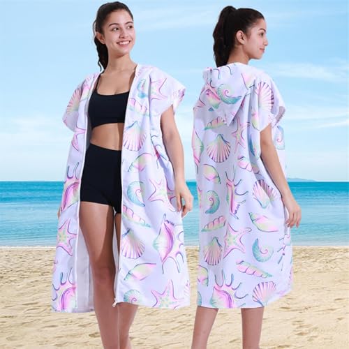 Toalla de playa de microfibra para adultos, manta con capucha absorbente de viaje 8
