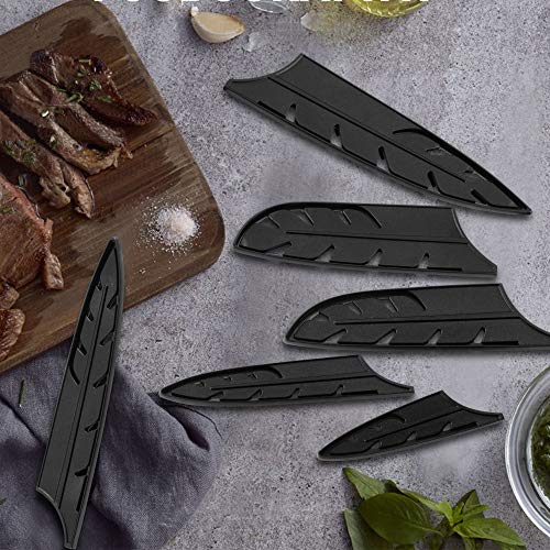 Xyj Knife Sheath Set Of 12 Knife Edge Guards Blade Protector Knife Cover For Stainless Steel Paring Santoku Utility Slicing Chef Knife Plastic Knife Case Black White #TOP5