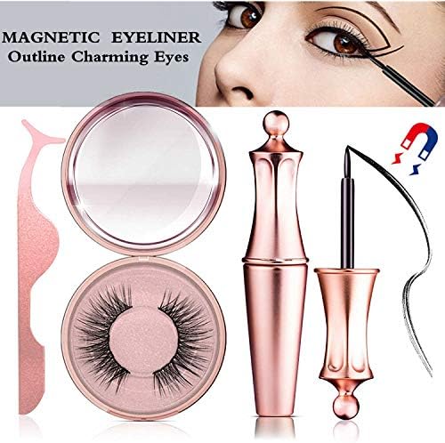Magnetic Eyeliner Kit Magnetic Eyeliner With Magnetic Eyelashes, Aceoce Magnetic Eelashes Natural Look Lashliner Kit For Use with Magnetic False Lashes