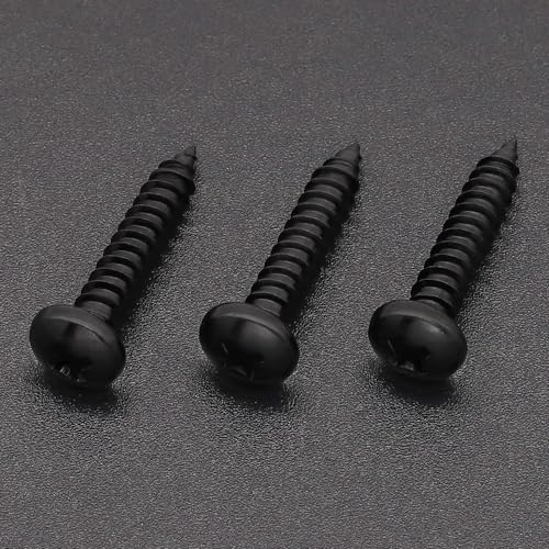 RoyceMart #6 x 3/4\" (100 Pack) Stainless Steel Phillips Pan Head Wood Screws, Stainless Steel 304 (18-8), Pan Head Sheet Metal Screws Self Tapping Screws, Black Coated