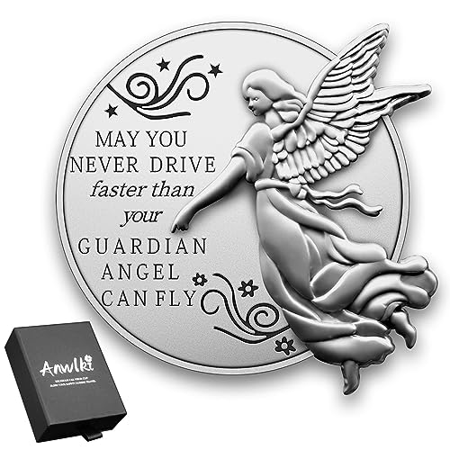 Anwlki Car Guardian Angel Visor Clip Guardian Angel Medal Accessories Bless Driving Safety Religious Gift for Parent, Family, Friend, Driver (1)