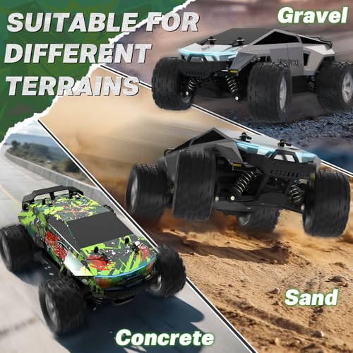 Image of Fast RC Cars for Adult, 1:18 Fast Remote Control Car 40KMH, 2.4GHz High Speed RC Truck 4WD, Waterproof Monster RC Truck with 2 Rechargeable Batteries, Birthday Gifts for for 8+ Year Old Boys Adults