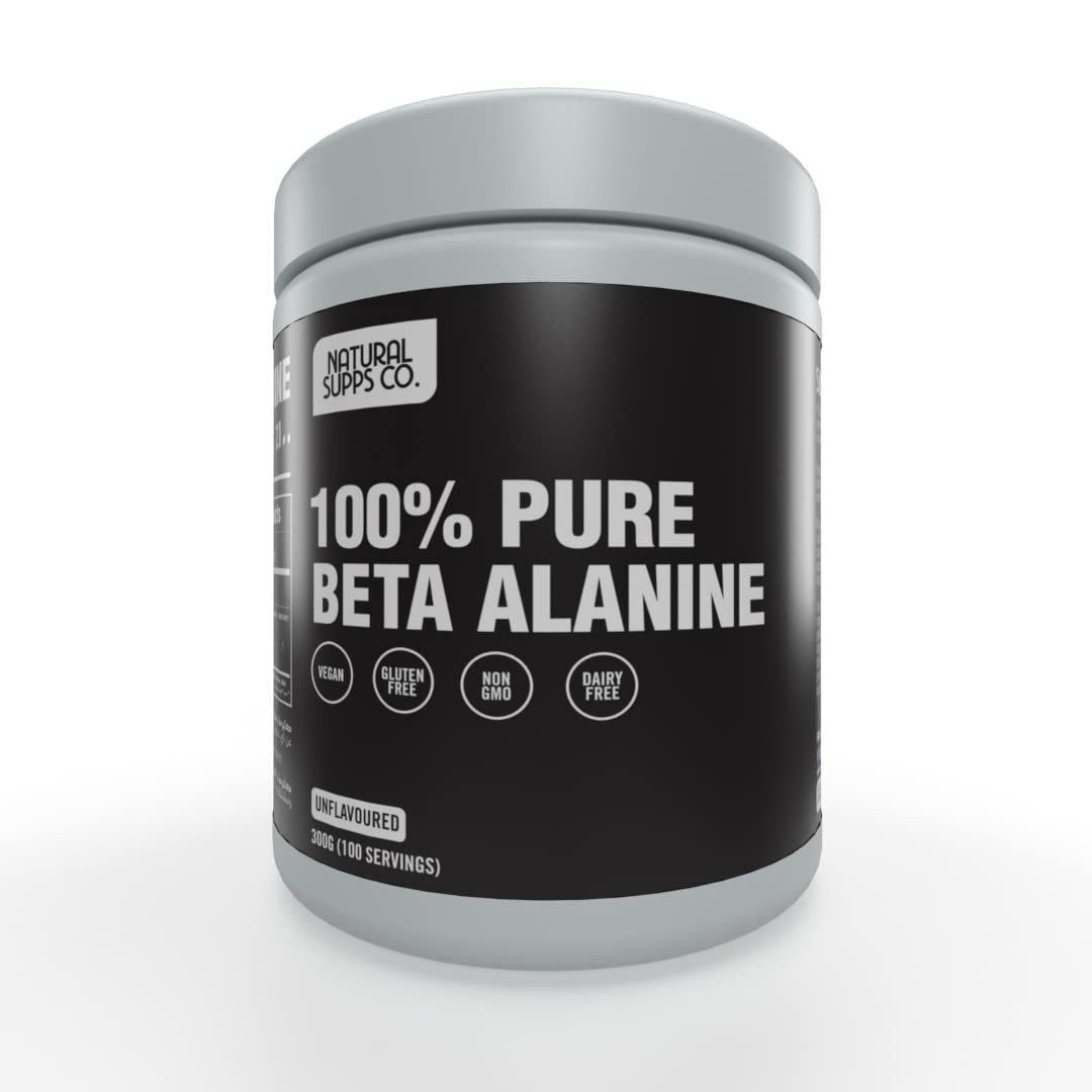 Natural Supps Co. 100% Pure Beta Alanine - Enhances Performance. Increases Exercise Capacity & Minimises Muscle Fatigue (0.30kg (60 Servings))