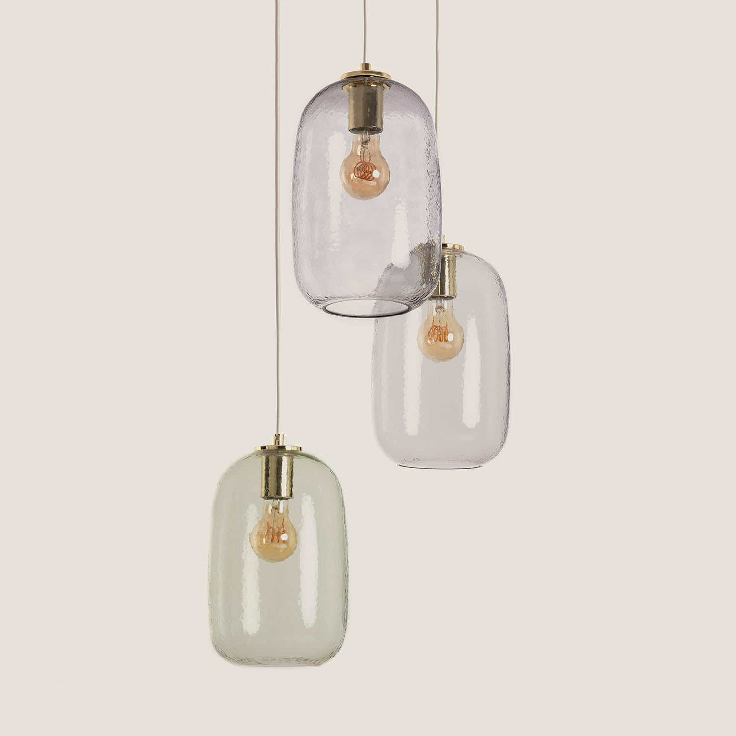 LEDKIA Lámpara Colgante Cristal y Metal Bonhomía Multicolor