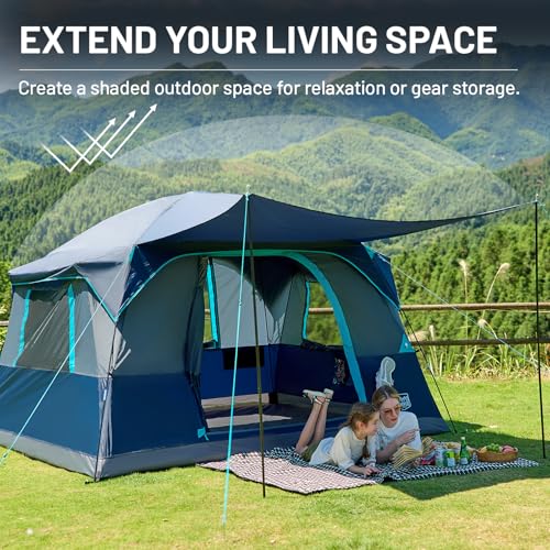 Timber Ridge 6 Person Camping Tent, Large Family Tents Cabin Tent with Vestibule and Storage Pockets, Waterproof PU2000mm Tent for Camping Accessories - Image 7