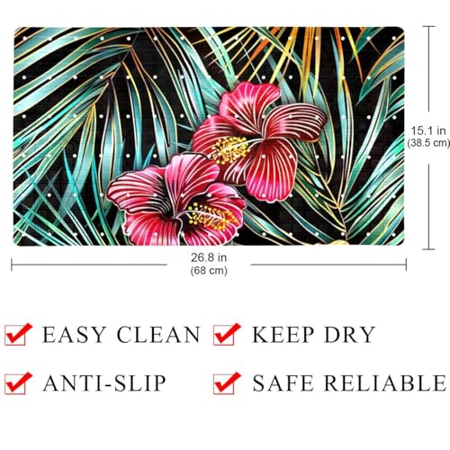 Séchage rapide pour ce tapis de bain antidérapant palmier XL - 5