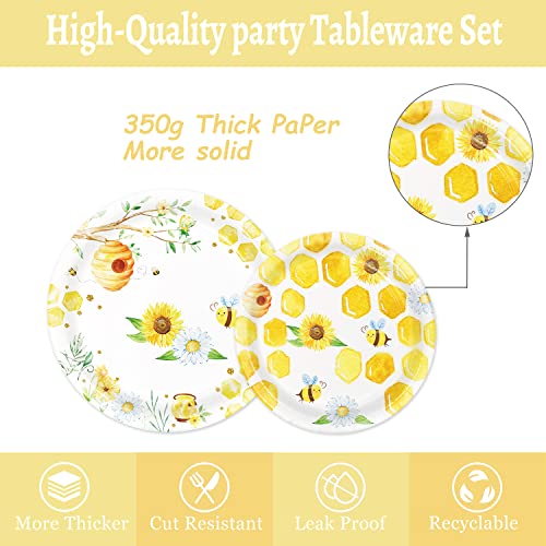 Bumble Bee Party Plates And Napkins Set Bee Party Supplies Honey Birthday Party Decorations Sunflower Bee Theme Party Tableware Bee Gender Reveal Party Supplies For Baby Shower Party, 24 Guests #TOP2