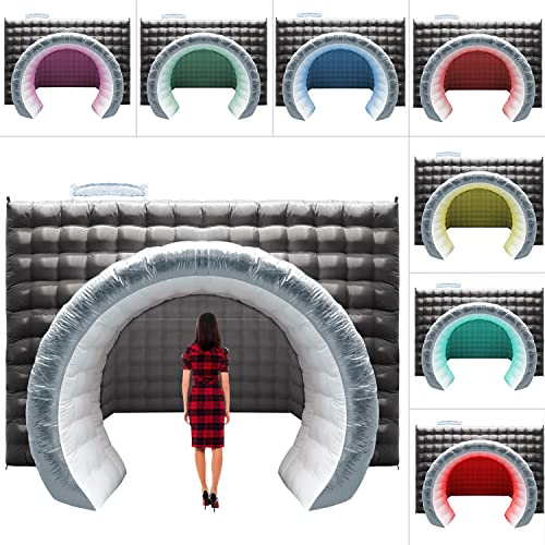 MOKMOK Inflatable Photo Booth Enclosure 2 Doors,with Led Light, Blower,for Advertising, Bars, Shopping Malls, Events, Trade Shows, Photo Booth Companies