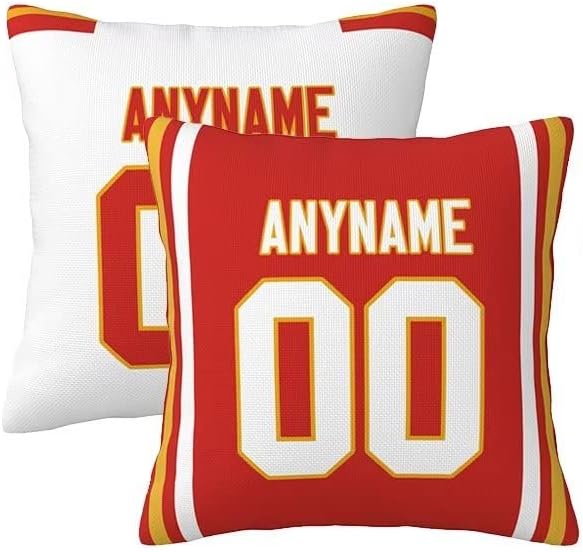 Lalkllo Almohada decorativa para fanáticos del fútbol con cualquier nombre y número para hombres, mujeres y niños, regalo de 16 x 16, 18 x 18 y 20 x