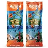 Magnum Exotics Coffee Blue Mountain Coffee Blend - Medium-Light Roast, Whole Bean, Made from 100% Arabica Beans, Rich & Smooth Flavor, Fresh Roast - Blue Mountain Blend, 1 Lb (Pack of 2)