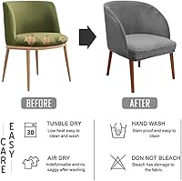 Vista 4 de Juego de 6 fundas para sillas de comedor de terciopelo elástico, con respaldo curvo moderno, protector para sillón decorativo para sala de estar