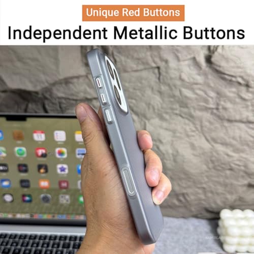 Image of Kapa Wave Frosted Grip Back Cover for Oppo Find X9 | Ultra Slim [with Metal Buttons] Matte Finish Back Case (Grey)