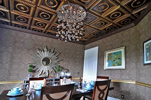 Laurel Wreath-Faux Tin Ceiling Tile - Antique Brass 25-Pack #TOP2