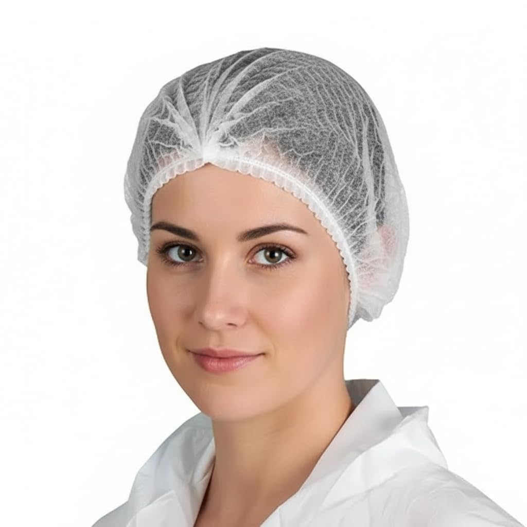 CHAWLA Disposable Hair Nets Hair Net Non Woven Surgical Caps Hair Net For Cooking Hair Nets For Catering | WHITE | 100 CAPS