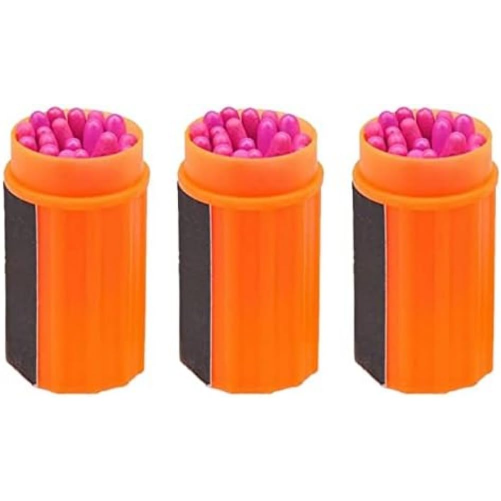 Matches Survival Kit,Windproof Waterproof Long Match with Case,Fire Starters Tool for Hiking Camping (3 Box)