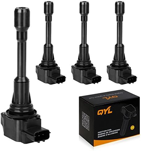 QYL 4Pcs Ignition Coils Pack Compatible with Altima Cube Sentra Rogue Select NV200 Pathfinder 1.8L 2.0L 2.5L Compatible with FX50 M56 QX60 2.5L 5.0L 5.6L C1696 UF549 5C1753