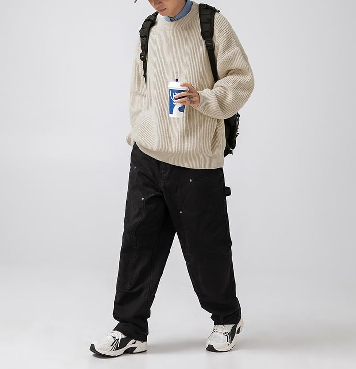 Men's Vintage Grandpa Aesthetic Sweaters Crewneck Knitted Sweatshirt Pullovers Y2K Grunge Clothing Korean Streetwear - Image 3