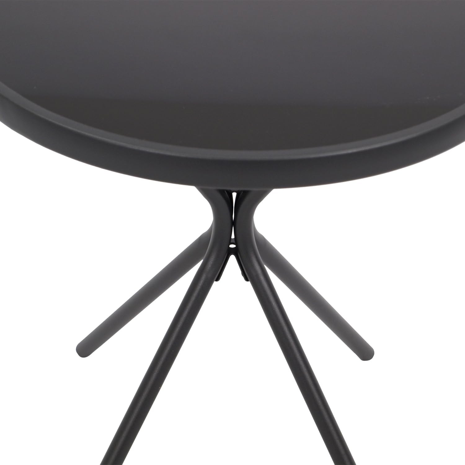 DEGAMO Bistrotisch Balkontisch Milano 60cm rund, Metall anthrazit + Glas schwarz, Outdoor